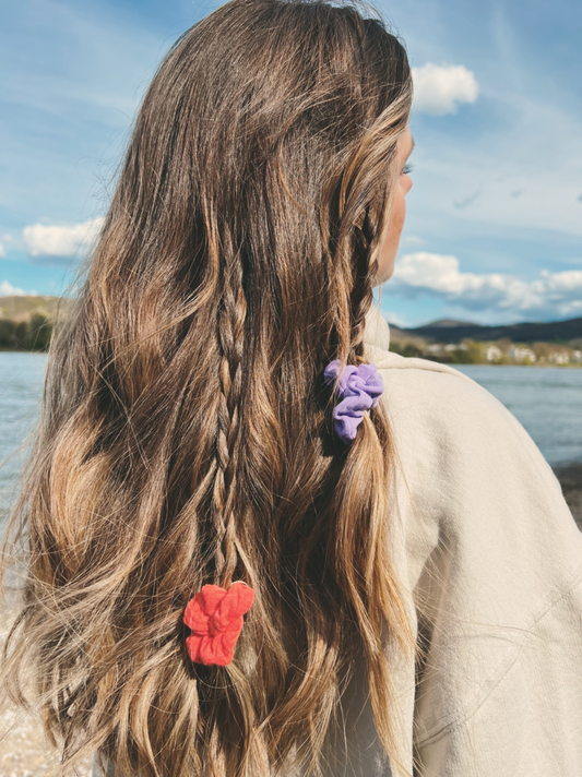 Hair Tie Ease Luscious Red Scrunchie Premium Hair Accessories | Sustainable Susi Baumwolle gots Musselin haargummi plastikfrei bio kautschuk