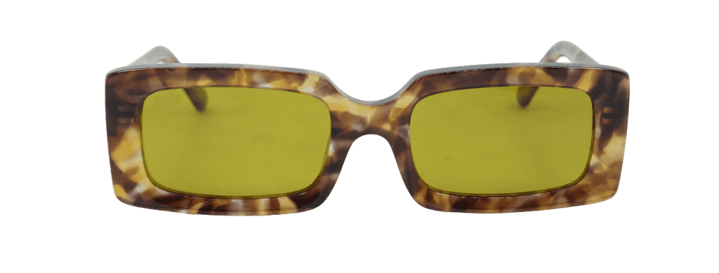 Rechteckige Sonnenbrille tortoise