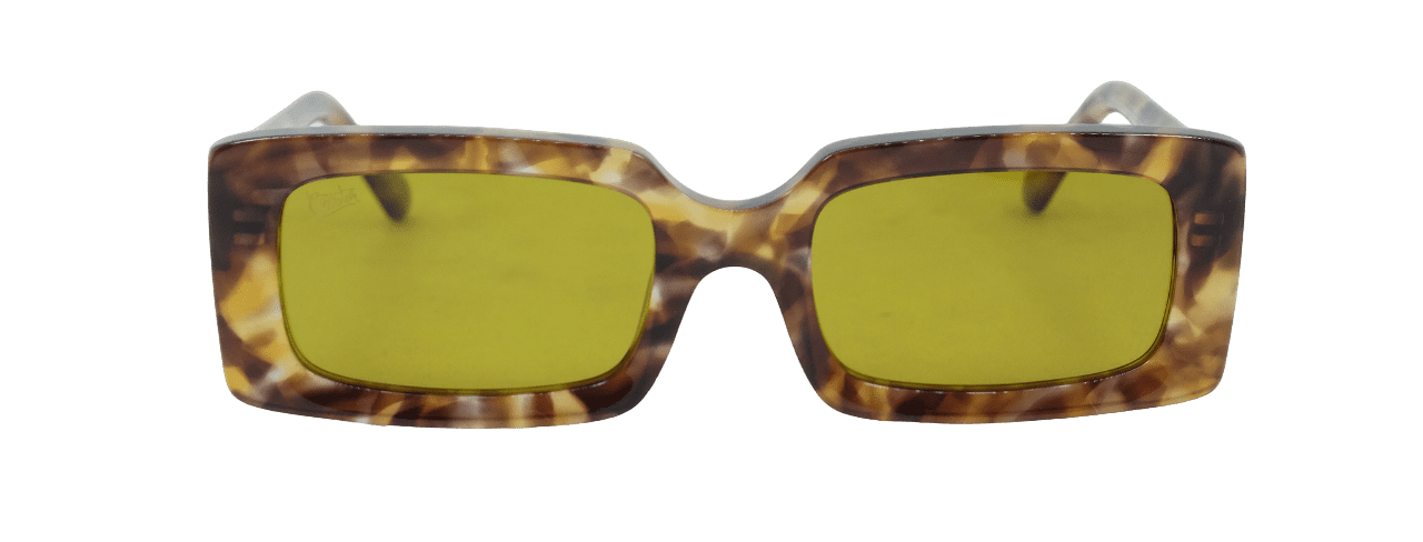 Rechteckige Sonnenbrille tortoise