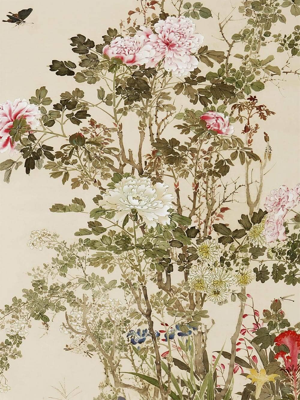 Blühender Garten – Floraler Chinoiserie Kunstdruck: 30x40