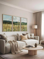 Idyllischer Sommer – Vintage Wiesenlandschaft Triptychon: 30x40