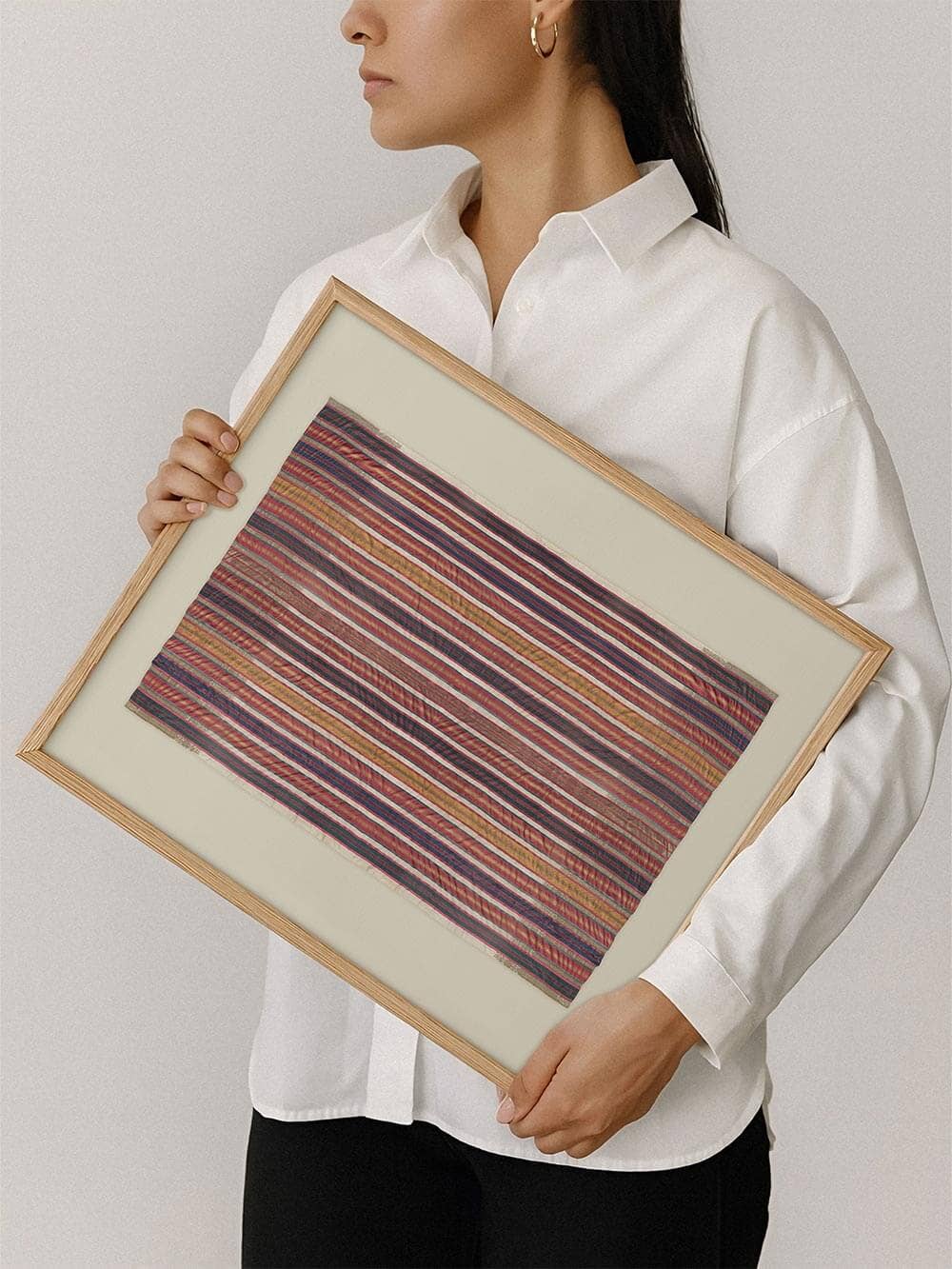 Boho Textil Kunstdruck – Feine Streifen: 30x40