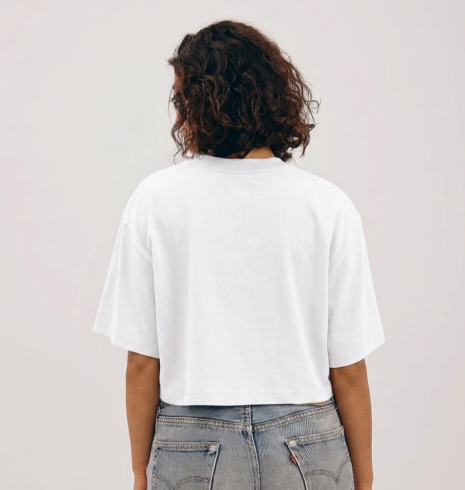 Boxy Crop Shirt aus 100% Bio Baumwolle | White