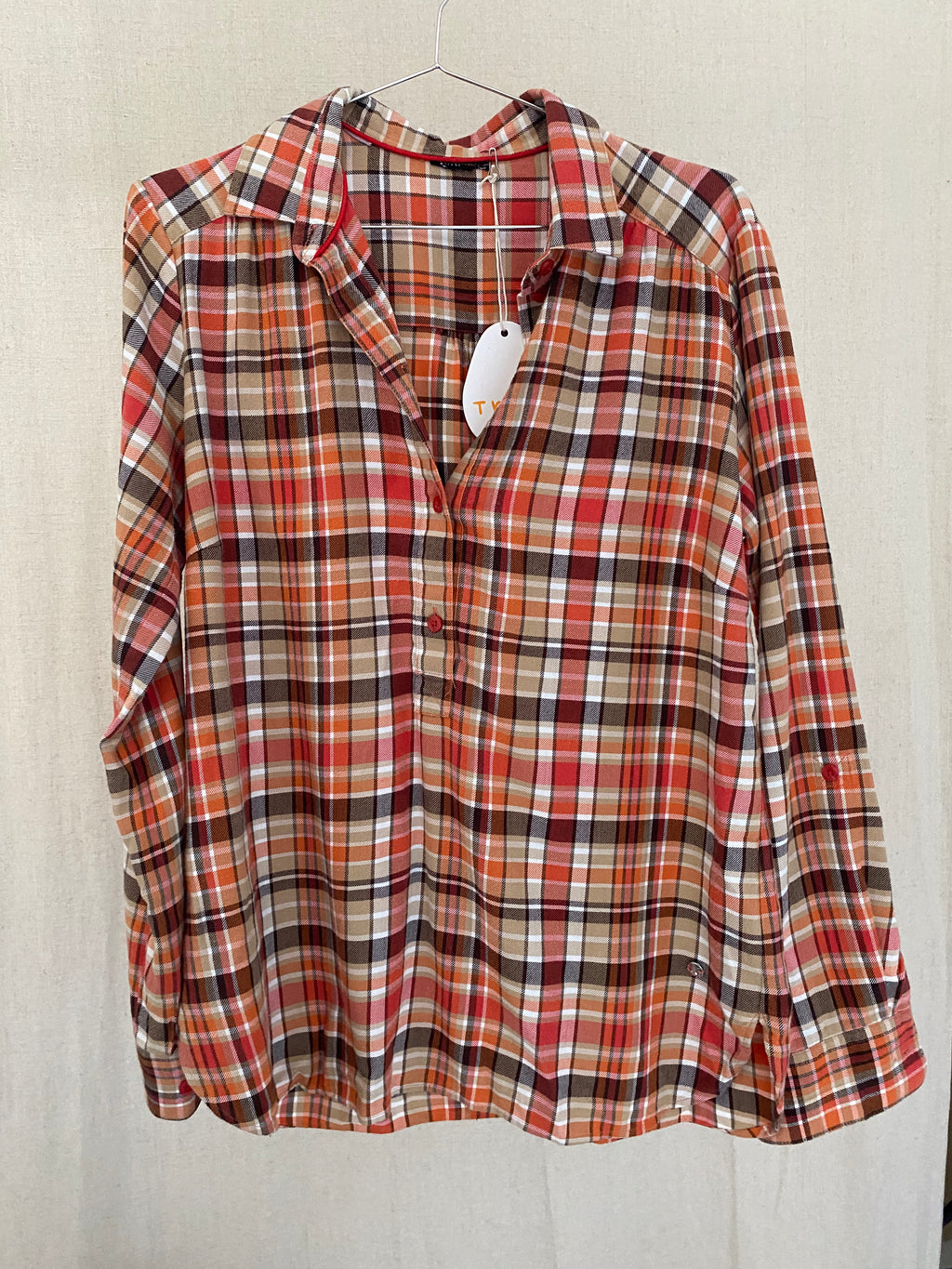 Second Hand | Bluse Orange kariert