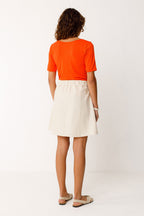 Leinenrock Damen, Minirock A-Linie, nachhaltiger Rock Bio-Baumwolle, IRAGI Skirt, fairer Rock mit Knöpfen.