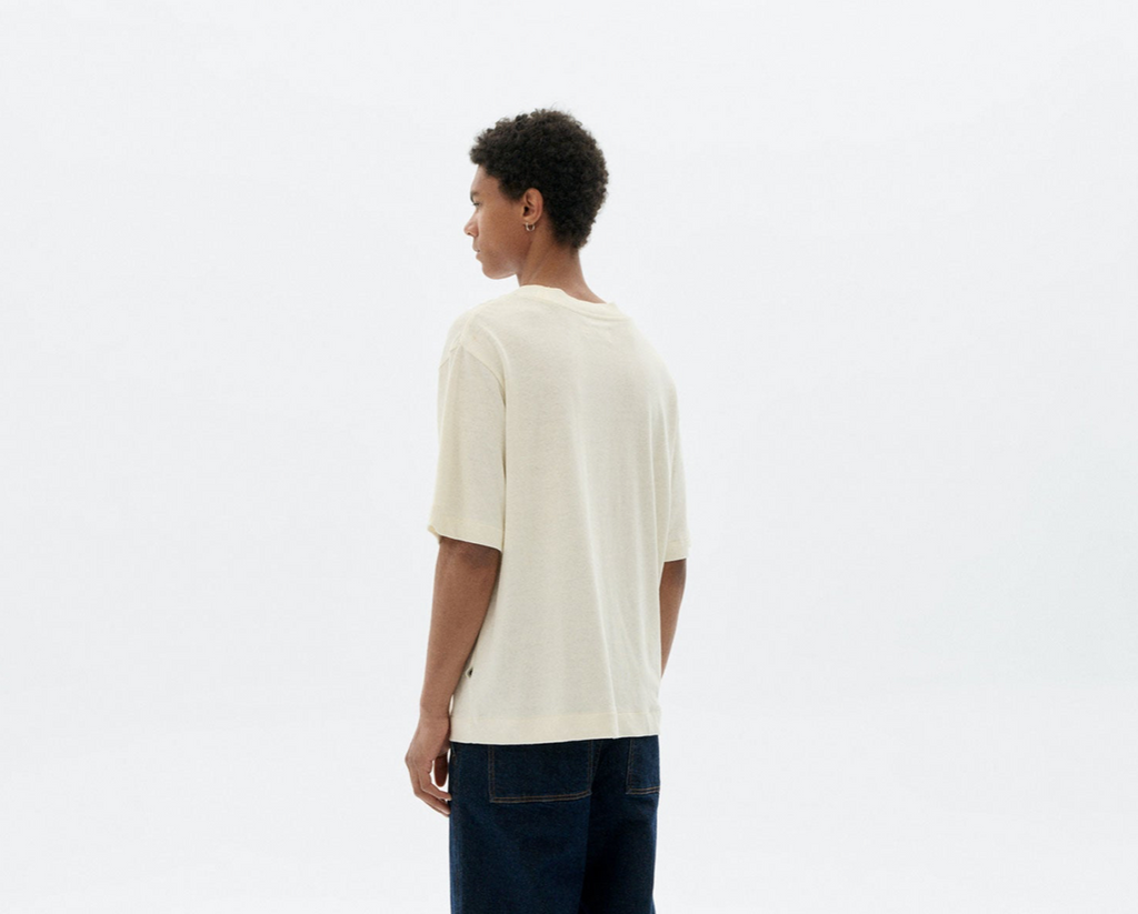 Hanf T-Shirt Herren weiß, Heavyweight Shirt Oversize, nachhaltiges Basic T-Shirt, Roy Shirt, dickes Baumwoll-Hanf-Shirt.