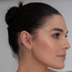 Silver Textured Torc Hoop Ohrringe, zeitgenössische Ohrringe im Bronzezeit Design aus Sterlingsilber