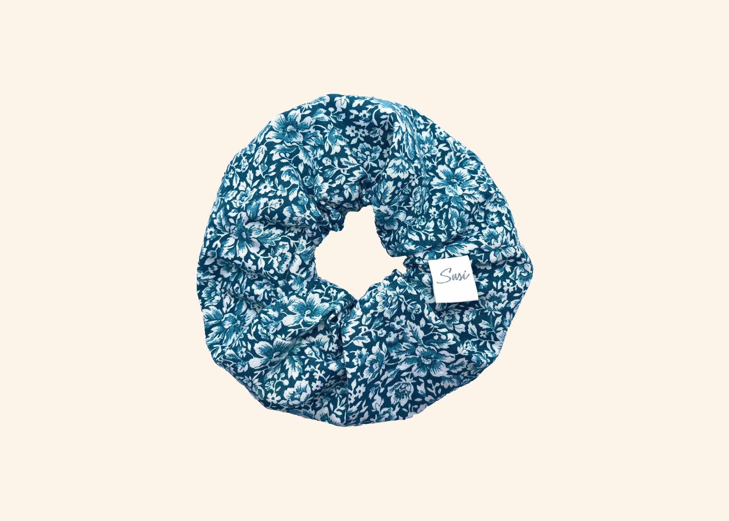 Scrunchie Frozen Flower Bed | Upcycled Vintage Cotton | Biodegradable Core