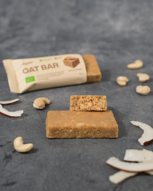 Vilgain Oat Bar Bio Cashew & Kokos, Haferriegel, veganer Bio-Snack aus vollwertigen Haferflocken.