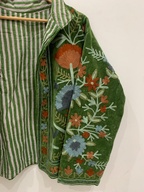 Handbestickte Baumwoll-Suzani Jacke grün