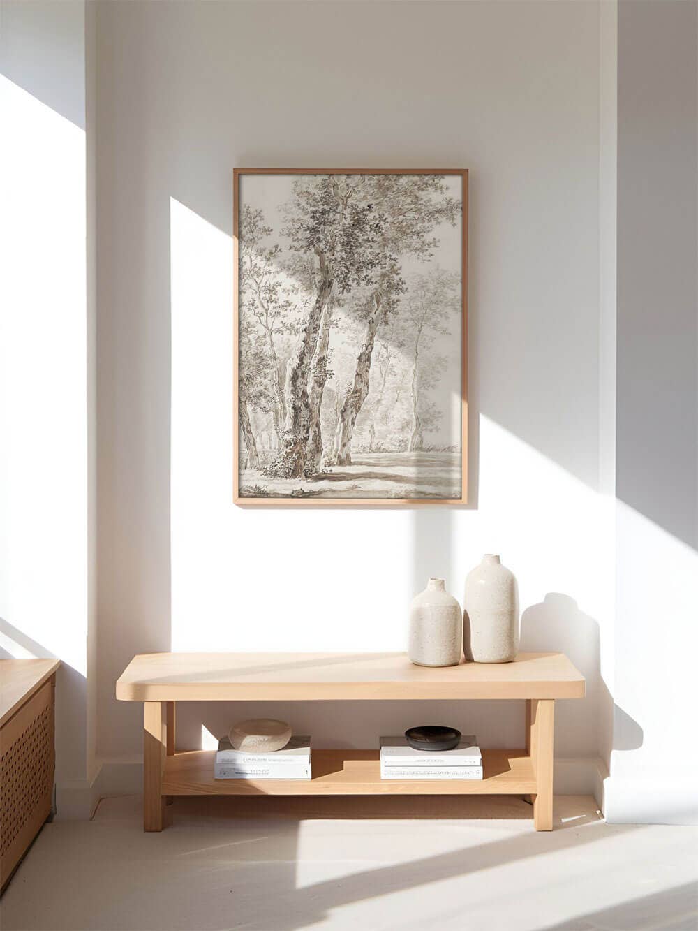 Klassische Baumstudie – Antiker Kunstdruck in sanften Sepiatönen: 30x40
