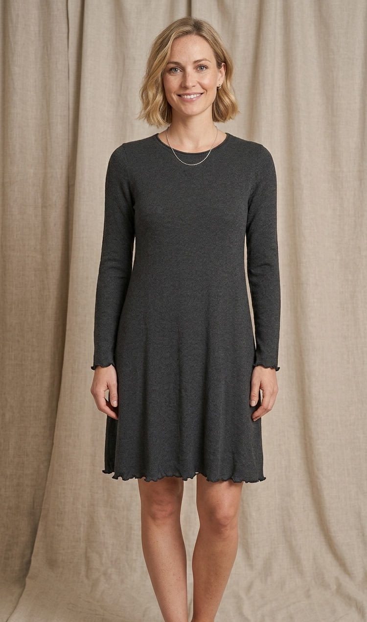 Kleid Jacquard Longsleeve aus 100% Bio Baumwolle