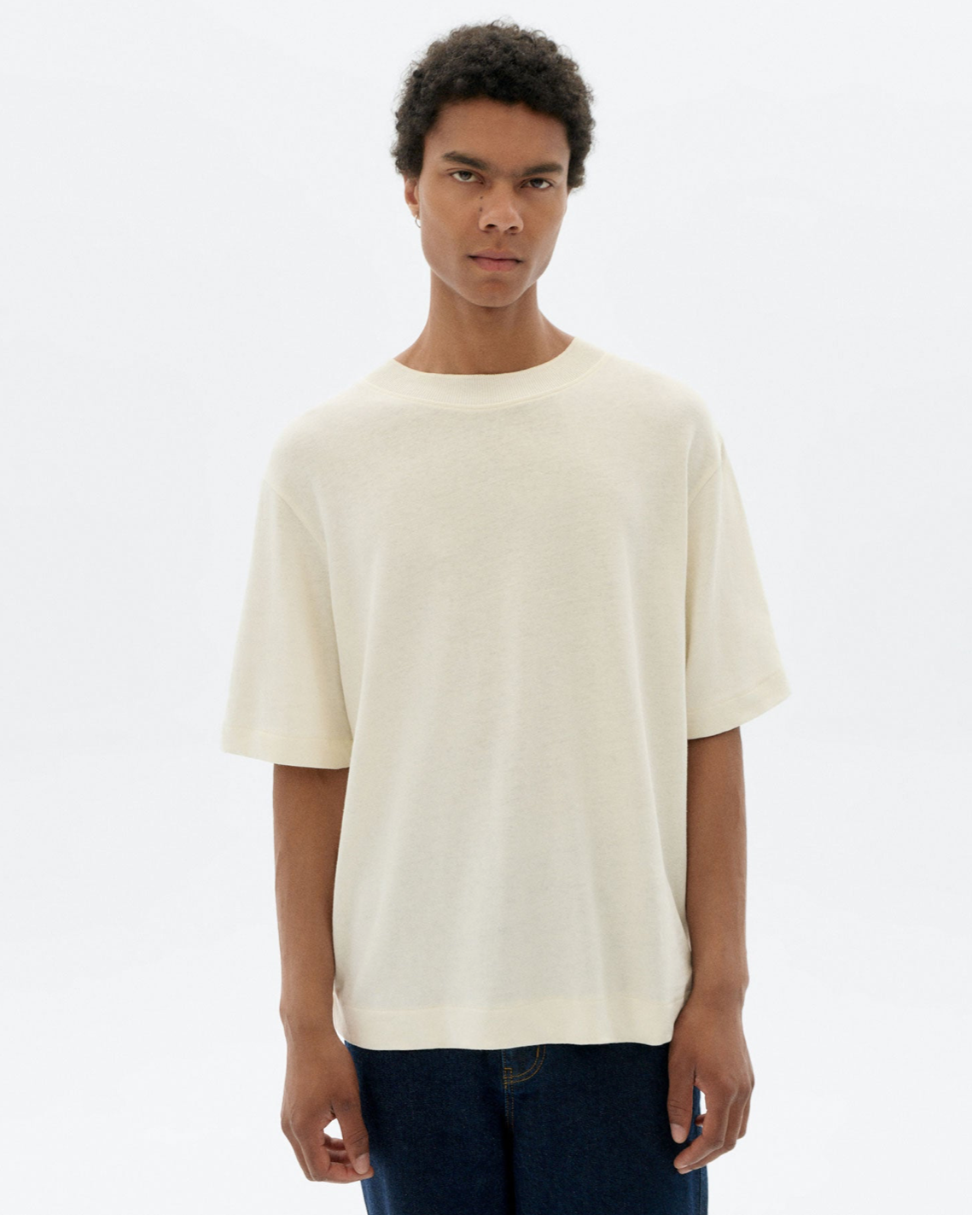 Hanf T-Shirt Herren weiß, Heavyweight Shirt Oversize, nachhaltiges Basic T-Shirt, Roy Shirt, dickes Baumwoll-Hanf-Shirt.