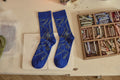 socken blau baumwolle
