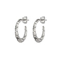 Silver Textured Torc Hoop Earrings, zeitgenössische Ohrringe im Bronzezeit Design aus Sterlingsilber