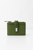 Leder-Geldbörse kompakt, TIVISSA Wallet, Portemonnaie Rindsleder, kleine Geldbörse mit Reißverschluss, nachhaltige Leder-Accessoires.