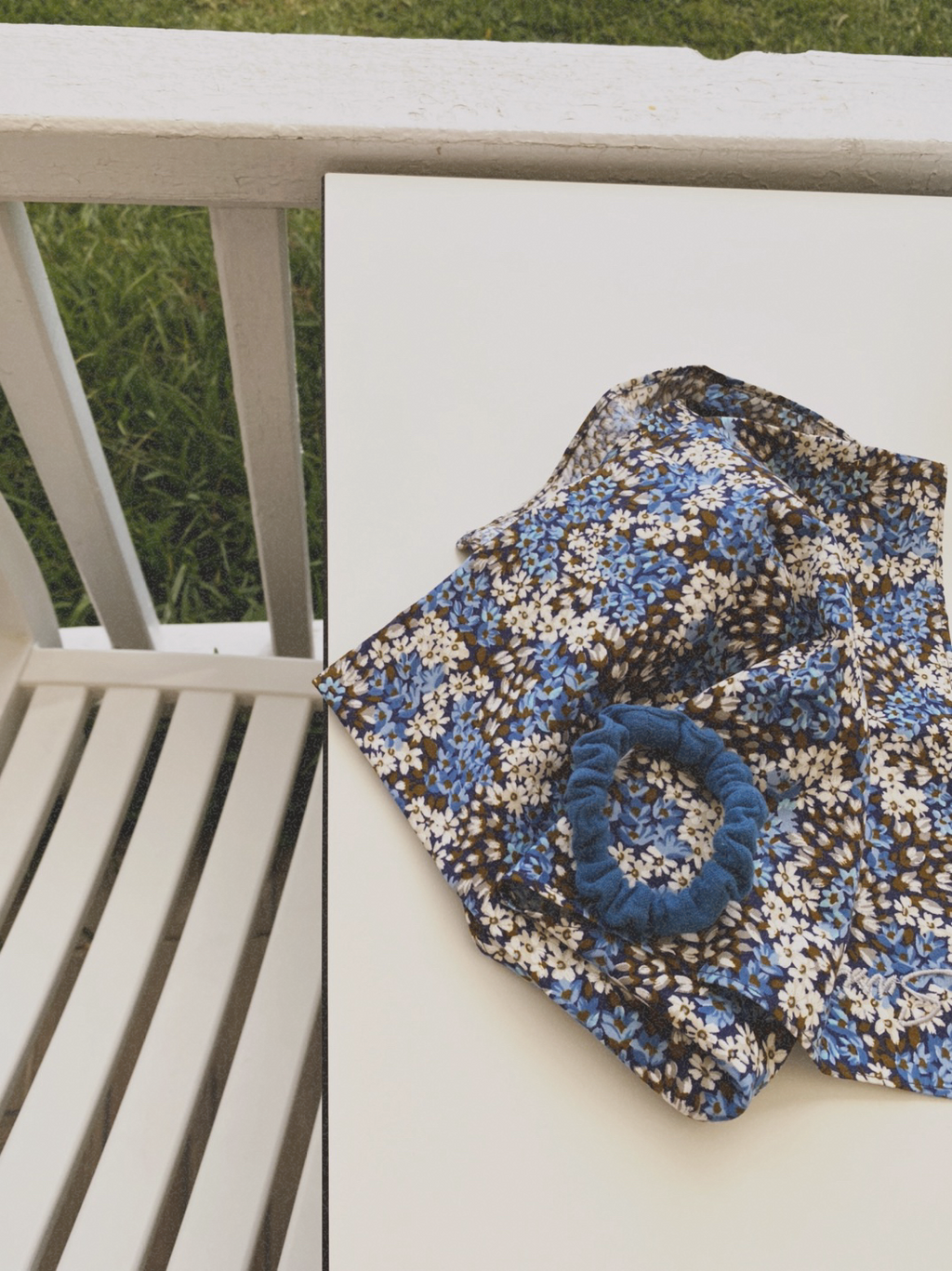 Hair Tie Ease Water Blue Scrunchie Premium Hair Accessories GOTS Cotton Muslin | Sustainable Susi