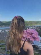 Hair Tie Ease Flamingo Pink Scrunchie Premium Hair Accessories | Sustainable Susi