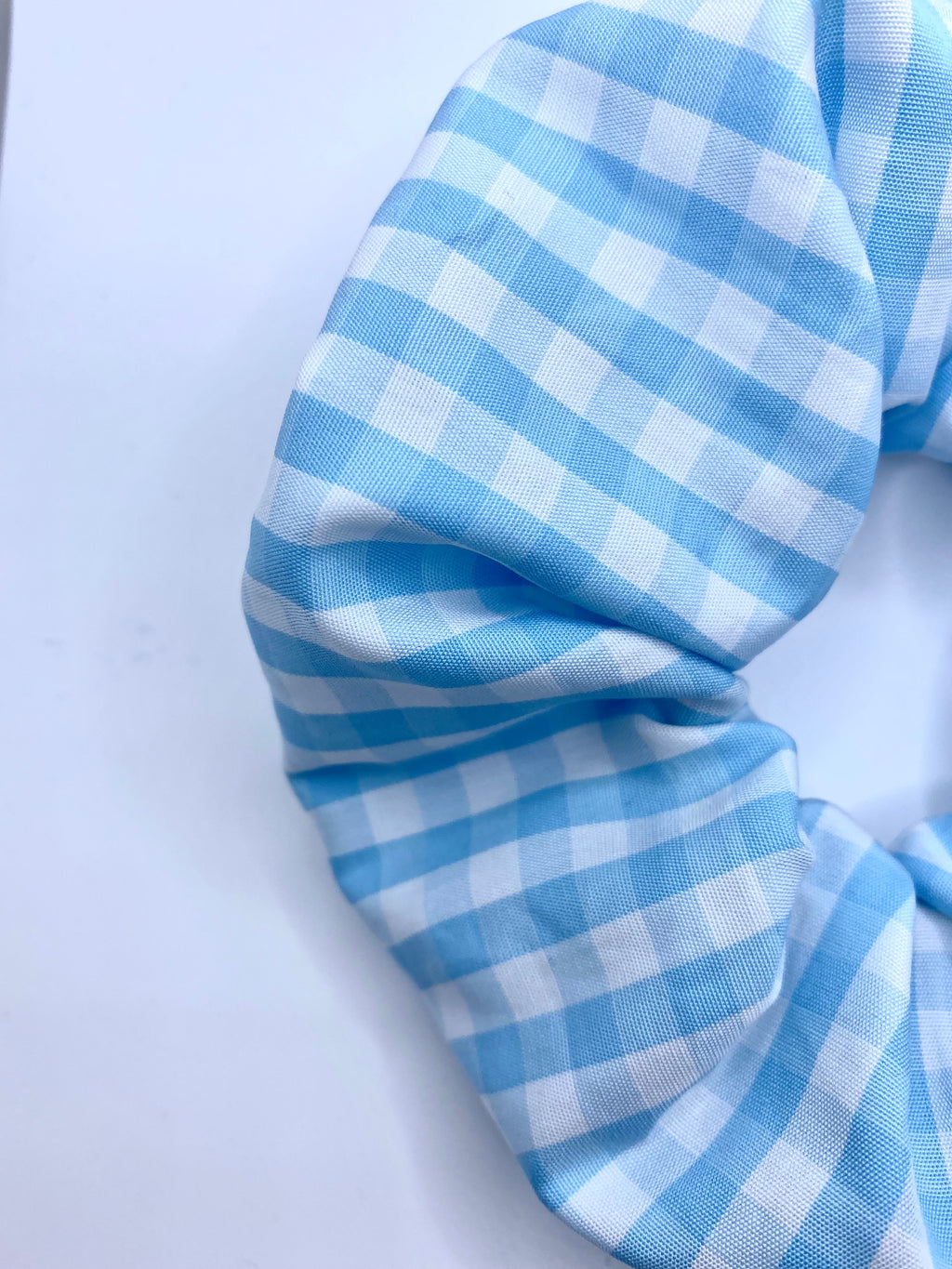 Scrunchie Pastel Blue Karo