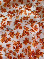 Headscarf Vintage Nast Orange White Flowers Scarf Premium Hair Accessories | Made in Germany | Sustainable Susi