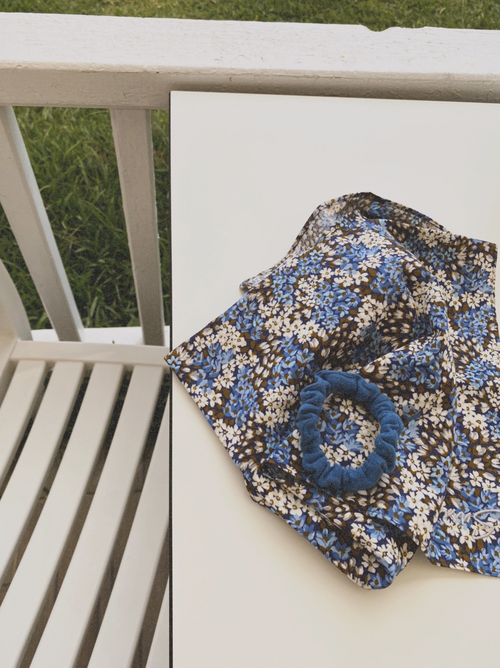 Hair Tie Ease Water Blue Scrunchie Premium Hair Accessories GOTS Cotton Muslin | Sustainable Susi