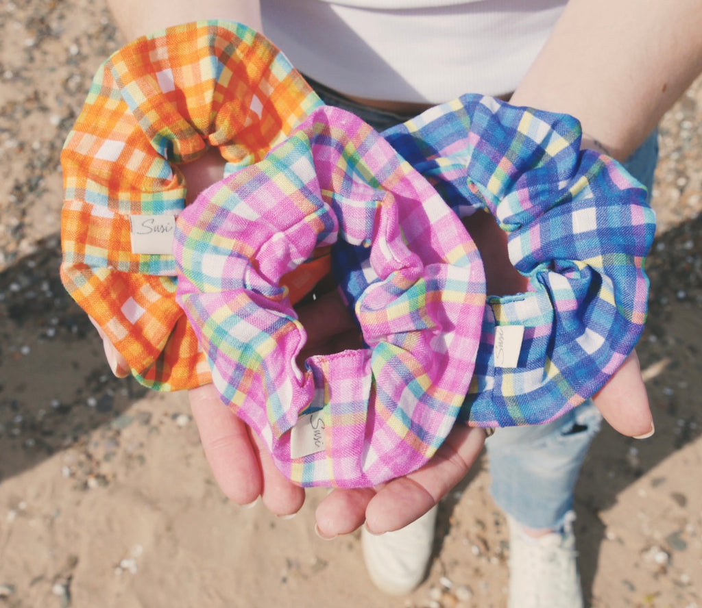 Scrunchie Multicheck Blue