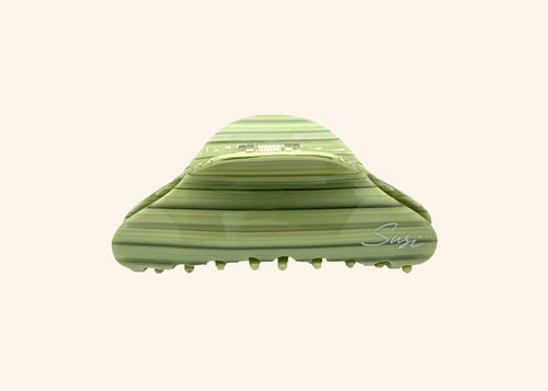 Cloud Hair Clip Lime | Sustainable Susi | eco-friendly plasticfree Claw Clip pastell grün gestreift y2k premium qualität bio haarspange haarklammer cellulose