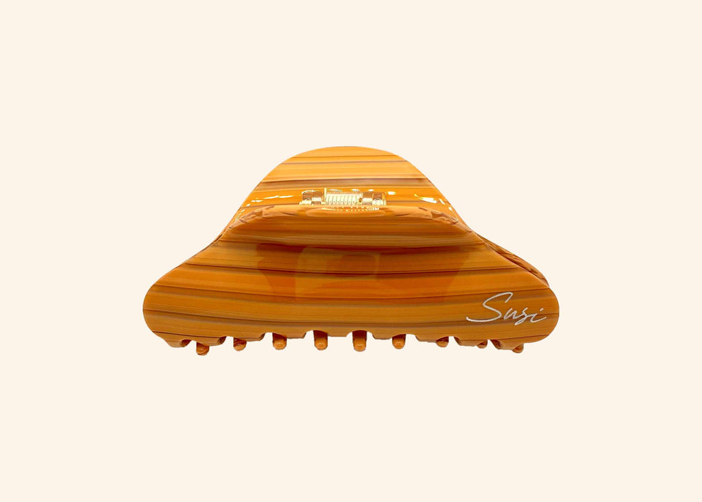 Cloud Hair Clip Sunset | Sustainable Susi | eco-friendly plasticfree Claw Clip orange gestreift vintage style bio premium qualiäts haarspange cellulose